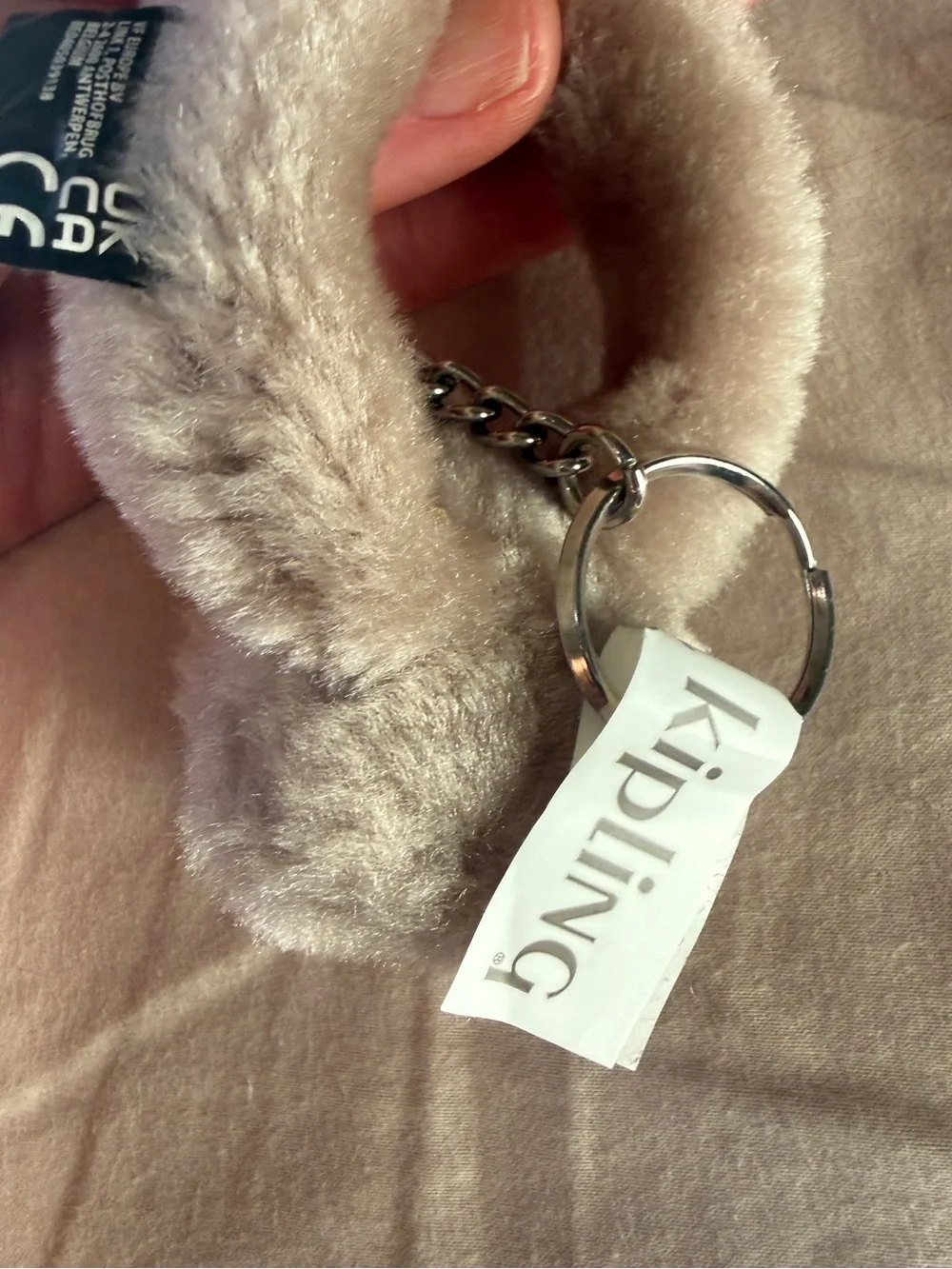 New Kipling Plush Monkey Keychain - Beige Jana purse charm